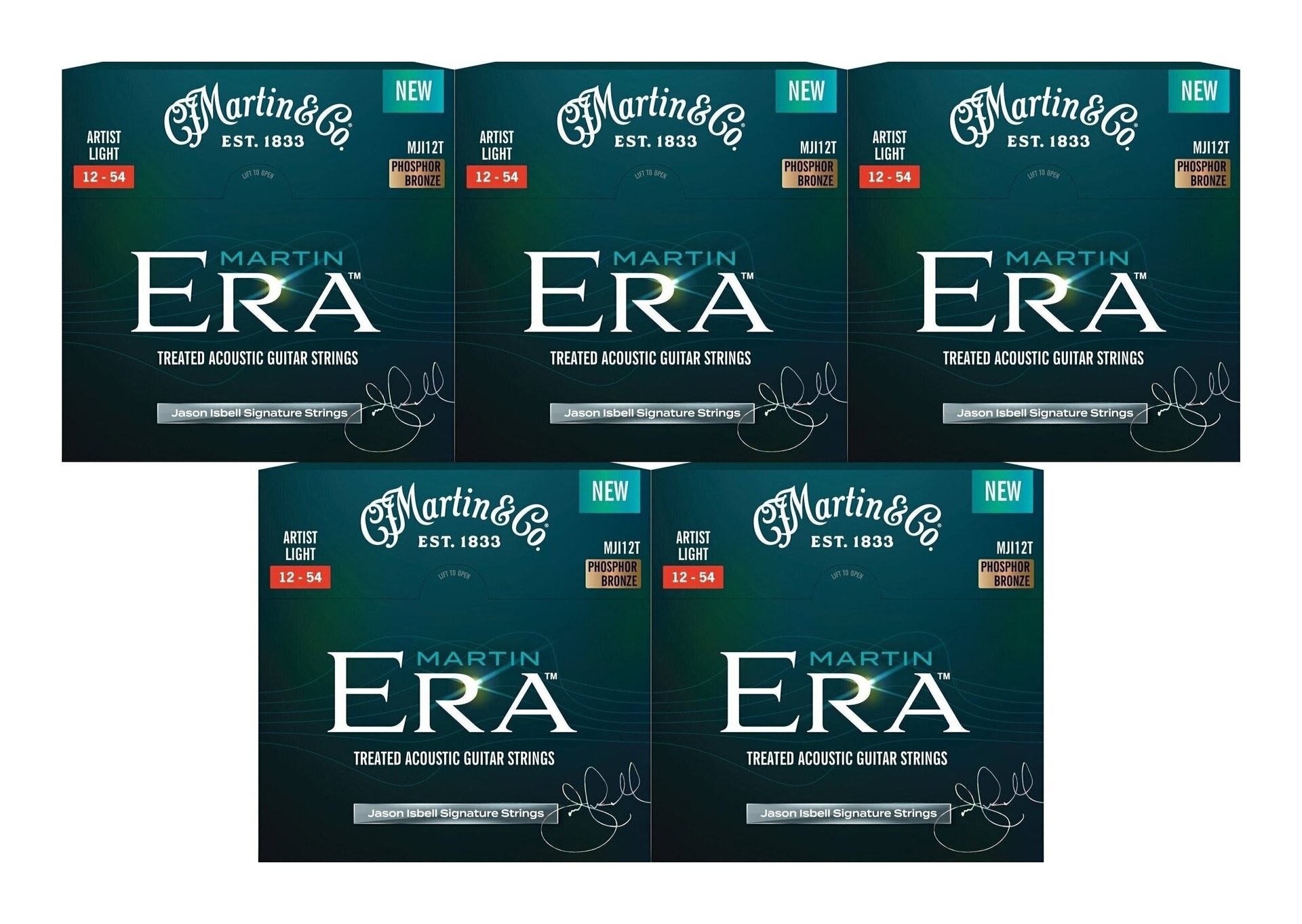 【メール便・送料無料・代引不可】MARTIN MJI12T &times; 5 [12-54] Jason Isbell シグネチャー ERA Phosphor Bronze/Light アコースティックギター弦｜愛曲楽器バーゲンセンター
