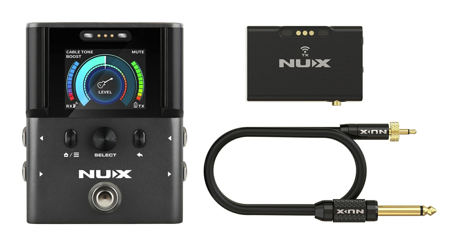 【送料込】NUX B-8 チューナー ブースター機能搭載 ペダルタイプ ギター/ベース用 ワイヤレスシステム