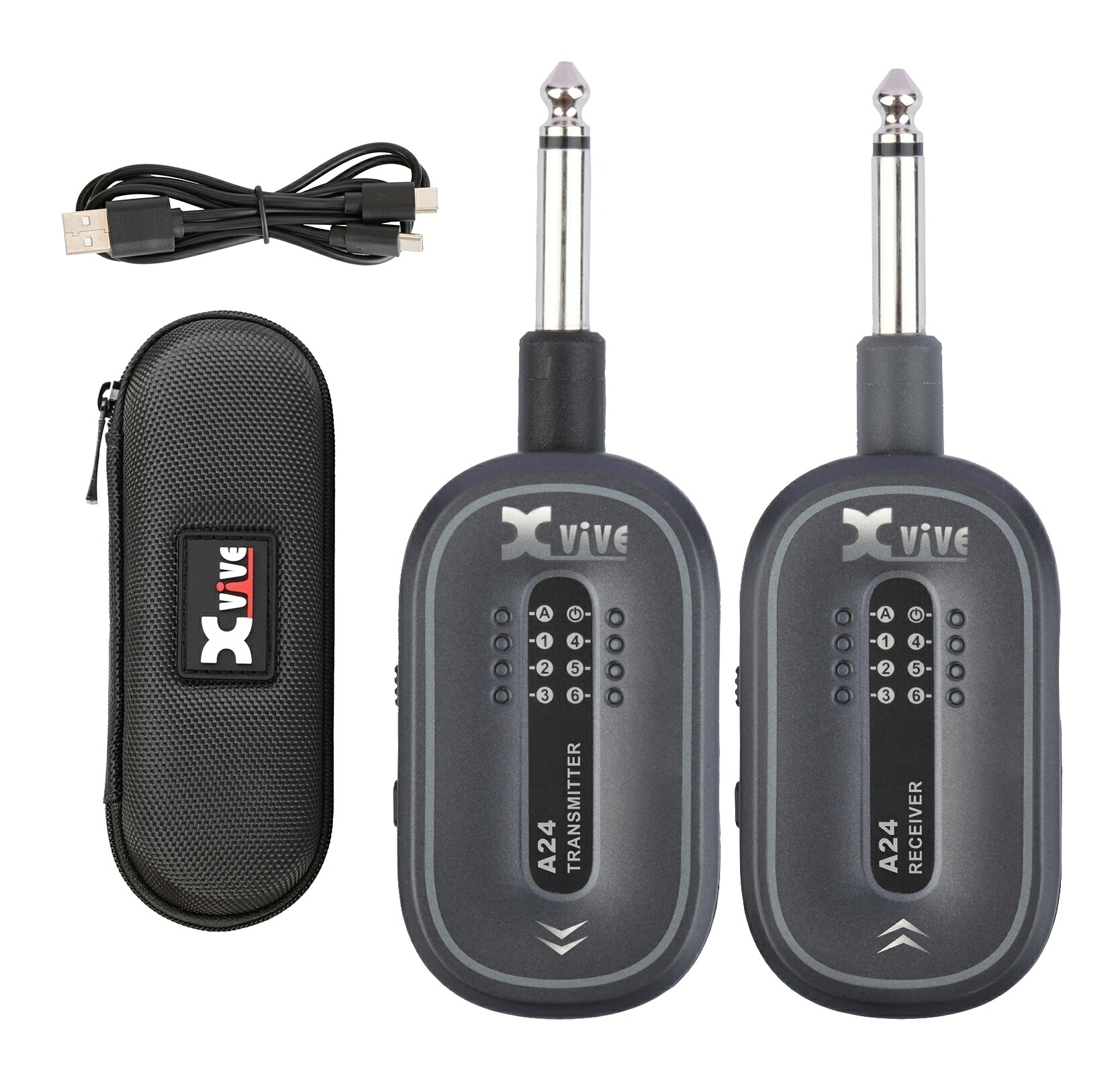 【送料込】Xvive XV-A24 #GY グレー ギター ワイヤレス システム【ポイント5倍】