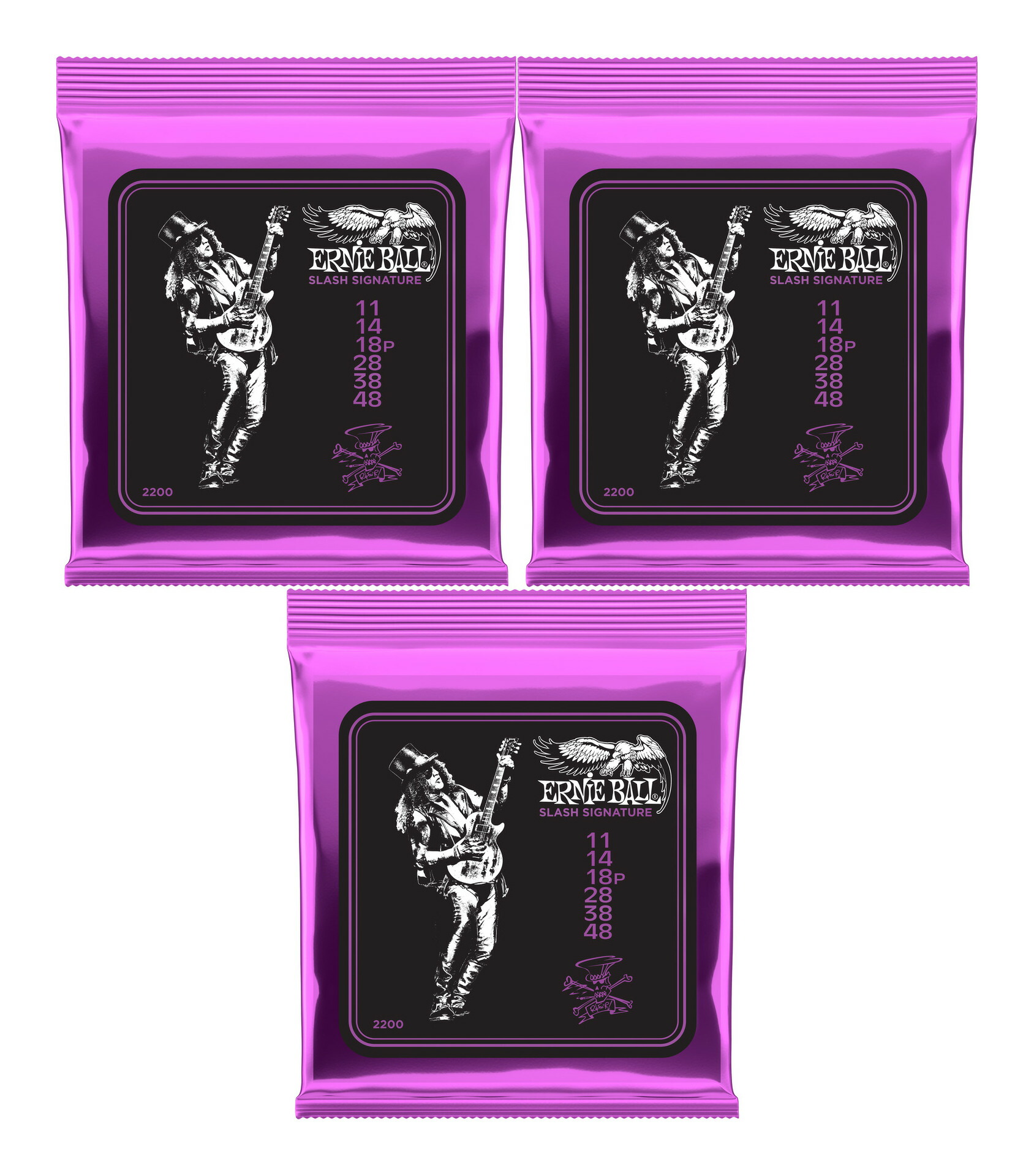 【メール便・送料無料・代引不可】ERNIE BALL 2200/3セット [11-48] アーニーボール SLASH SIGNATURE スラッシュ シグネチャー エレキギター弦/3セット