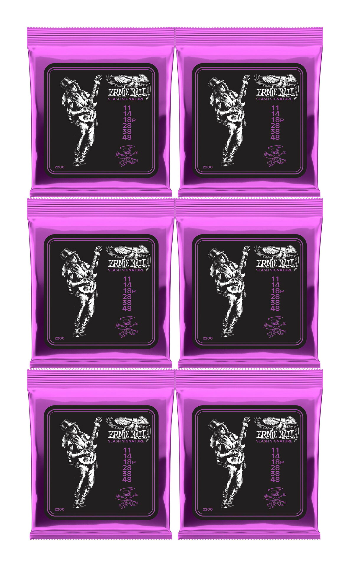 【メール便・送料無料・代引不可】ERNIE BALL 2200/6セット [11-48] アーニーボール SLASH SIGNATURE スラッシュ シグネチャー エレキギター弦/6セット