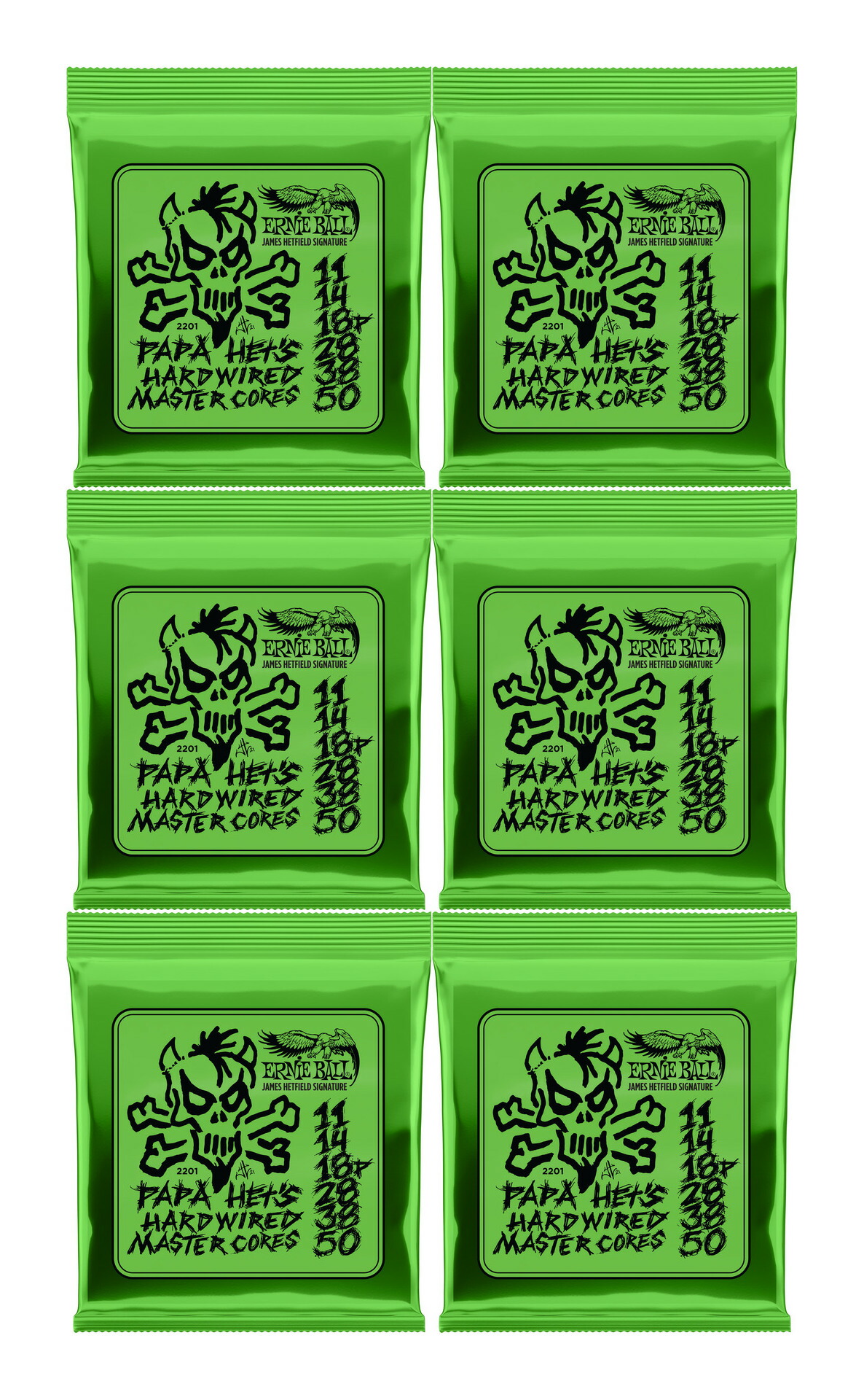 【メール便・送料無料・代引不可】ERNIE BALL 2201/6セット [10-50] アーニーボール PAPA HET’S HARDWIRED MASTER CORES メタリカ ジェイムズ ヘットフィールド シグネチャー エレキギター弦/6セット 8,791円