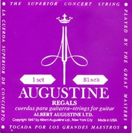 【メール便・送料無料・代引不可】【弦 ×6セット】オーガスチン AUGUSTINE REGAL/BLACK SET ×6セット レギュラー