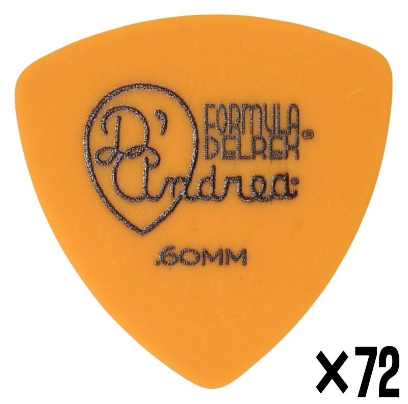 【メール便・送料無料・代引不可】【72枚セット】D’Andrea ダンドレア RD346 .60TM (0.60mm Orange) Formula Delrex デルリン ギターピック