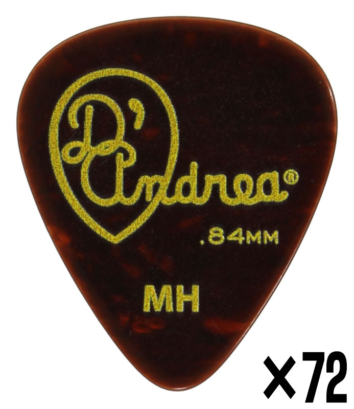 【メール便・送料無料・代引不可】【72枚セット】D’Andrea ダンドレア RG351 .84MH (0.84mm Medium Heavy) Classic セルロース ギターピック