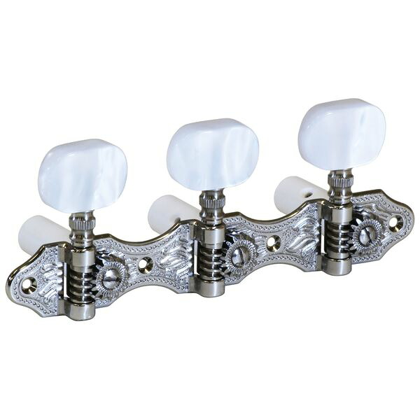 【送料込】Schaller シャーラー CG Hauser NI31(13) [Nickel/Acrylic(ボタン)/White(ポスト)] クラシックギター用ペグ(糸巻き)セット【ポイント5倍】