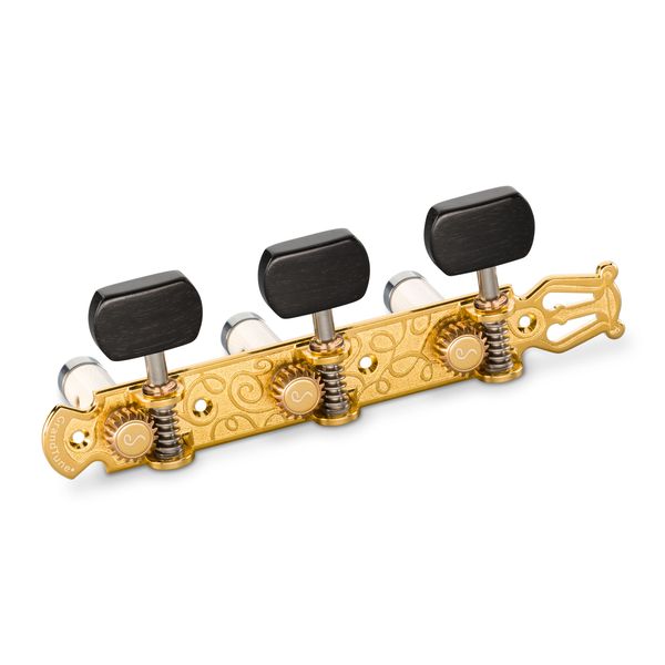 【送料込】Schaller シャーラー GTC Lyra GO63(40) [Gold/Ebony square(ボタン)/White deluxe(ポスト)] クラシックギター用ペグ(糸巻き)セット【ポイント5倍】