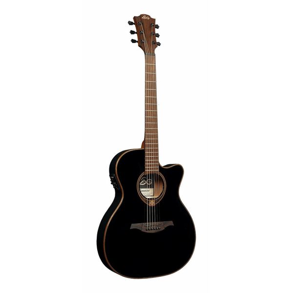 【ポイント5倍】【送料込】【ケース付】LAG Guitars T118ASCE-BLK 薄胴ボディ エレアコ｜愛曲楽器バーゲンセンター