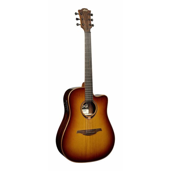 【ポイント10倍】【送料込】LAG Guitars T118DCE-BRS エレアコ ドレッドノートタイプ カッタウェイ付 Brown Shadow