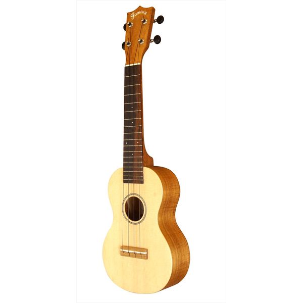 【送料込】【ケース付】Famous フェイマス FS-220 スプルース 単板トップ ハワイアンコア ボディ ソプラノ ウクレレ【ポイント5倍】