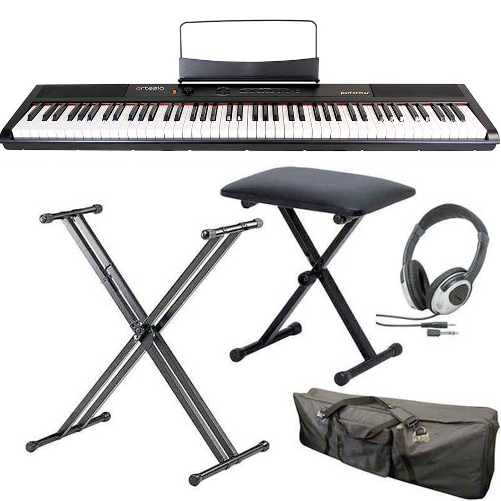 楽天市場】【88鍵盤】artesia 電子ピアノ Performer ブラック【かるい