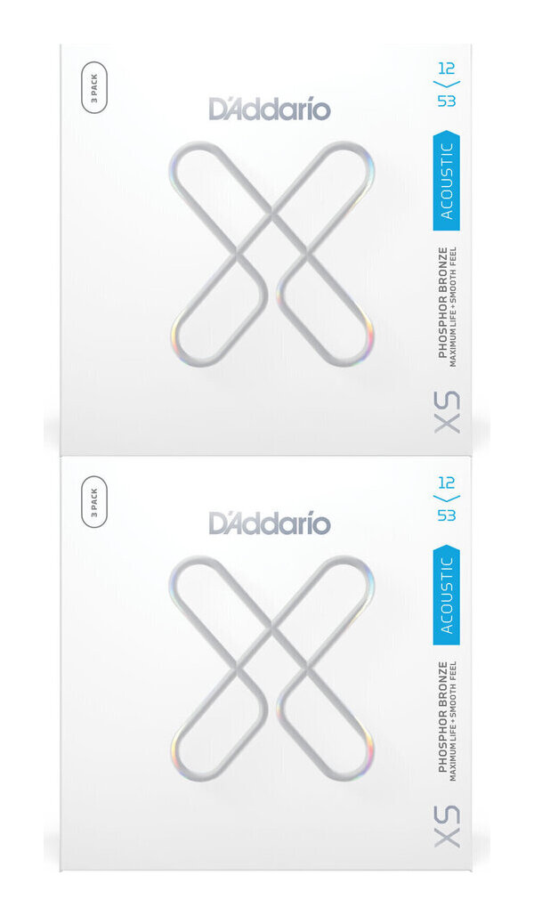 【メール便・送料無料・代引不可】D&rsquo;Addario XSAPB1253-3P &times;2 アコギ弦 3セットパック XS Phosphor Bronze Regular Light .012-.053｜愛曲楽器