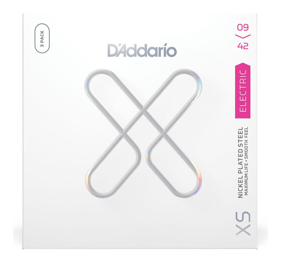 【メール便・送料無料・代引不可】D’Addario XSE0942-3P ×1 エレキギター弦 3セットパック XS Nickel Round Wound Super Light .009-.042