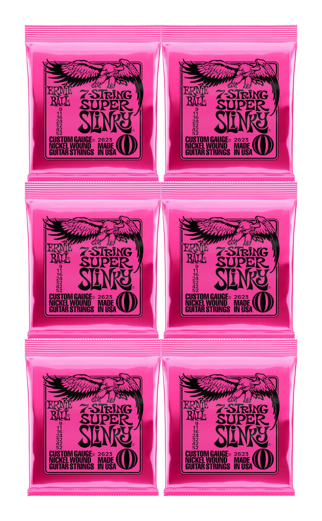 【メール便・送料無料・代引不可】【6セット】ERNIE BALL アーニーボール 2623 [09-52] 7 STRING SUPER SLINKY 7弦 ギター弦