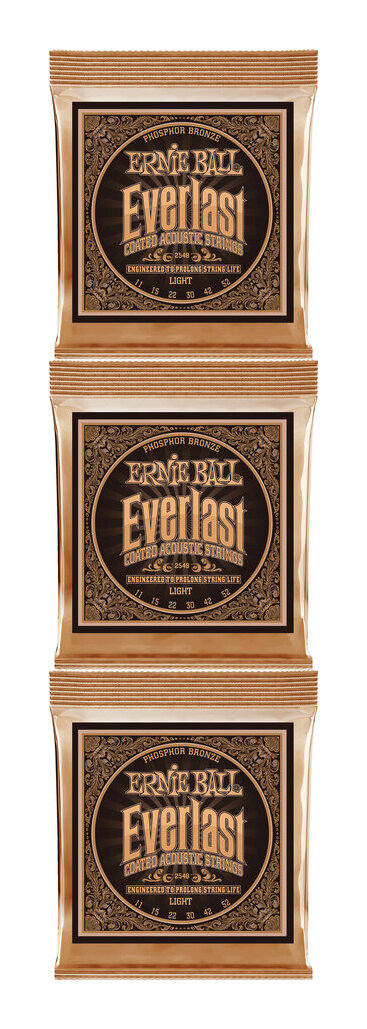 【メール便・送料無料・代引不可】【3セット】ERNIE BALL アーニーボール 2548 [11-52] Everlast Coated LIGHT アコースティックギター弦