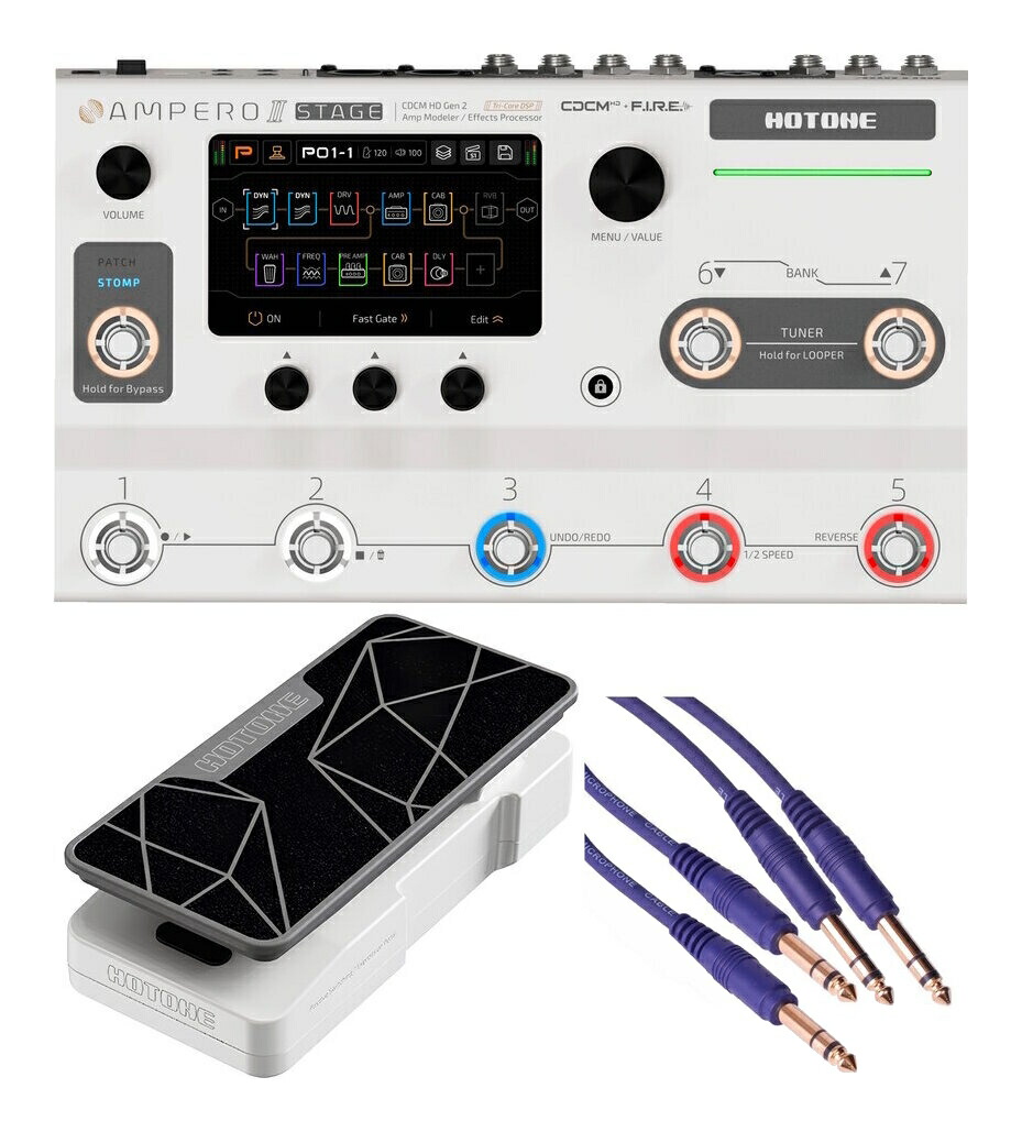 美品HOTONE AMPERO Ⅱ ホットトーン アンペロ2 マルチエフェクター HOTONE AMPERO II STAGE アンプモデラー マルチエフェクター