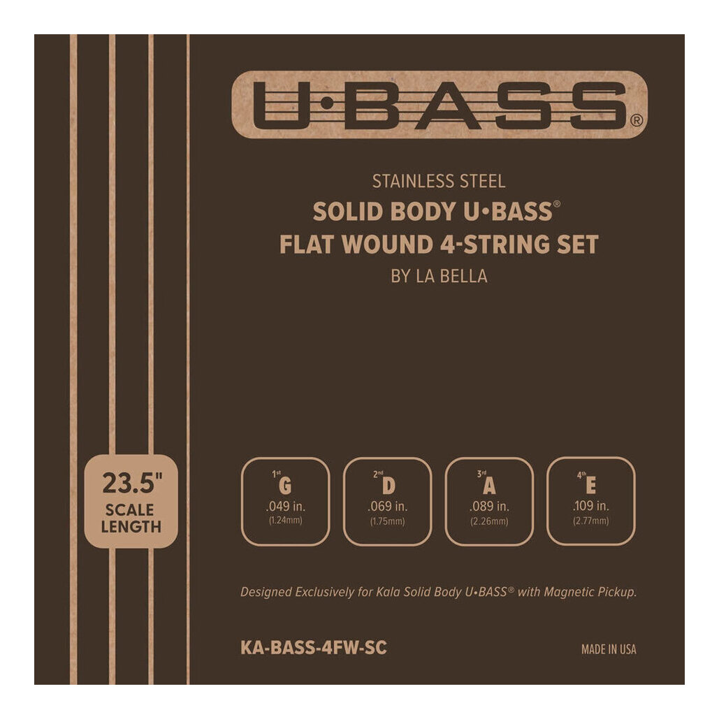 【メール便・送料無料・代引不可】KALA KA-BASS-4FW-SC フラットワウンド Solid Body U-BASS ソリッドボディU-BASS 専用弦|愛曲楽器