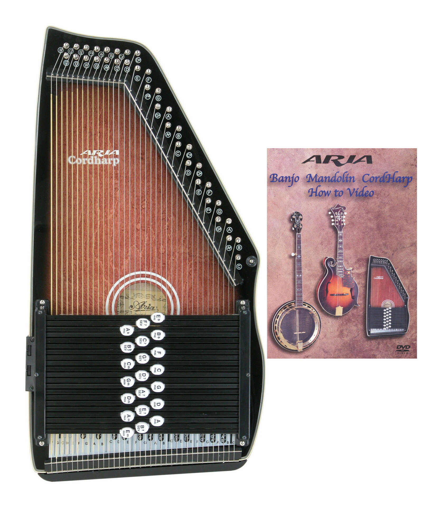 ARIA コードハープ　AH-210S アリア 楽天市場】【送料込】【教則DVD付】ARIA アリア ACH-210S コードハープ