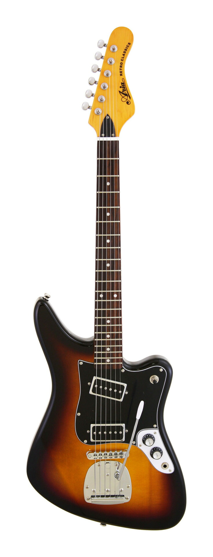 【送料込】Aria RETRO-1532J 3TS(3 Tone Sunburst) レトロ調 ビザールテイスト エレキギター/ケース付