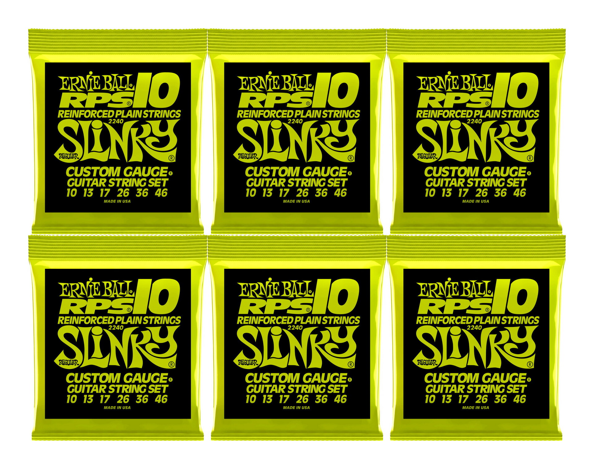 【メール便・送料無料・代引不可】ERNIE BALL 2240/6セット [10-46] Regular Slinky RPS エレキギター弦