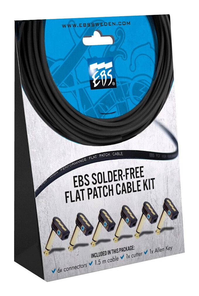 【送料込】EBS SFC-K6J ケーブル1.5m+プラグ6個セット ソルダーレス フラット パッチケーブル キット