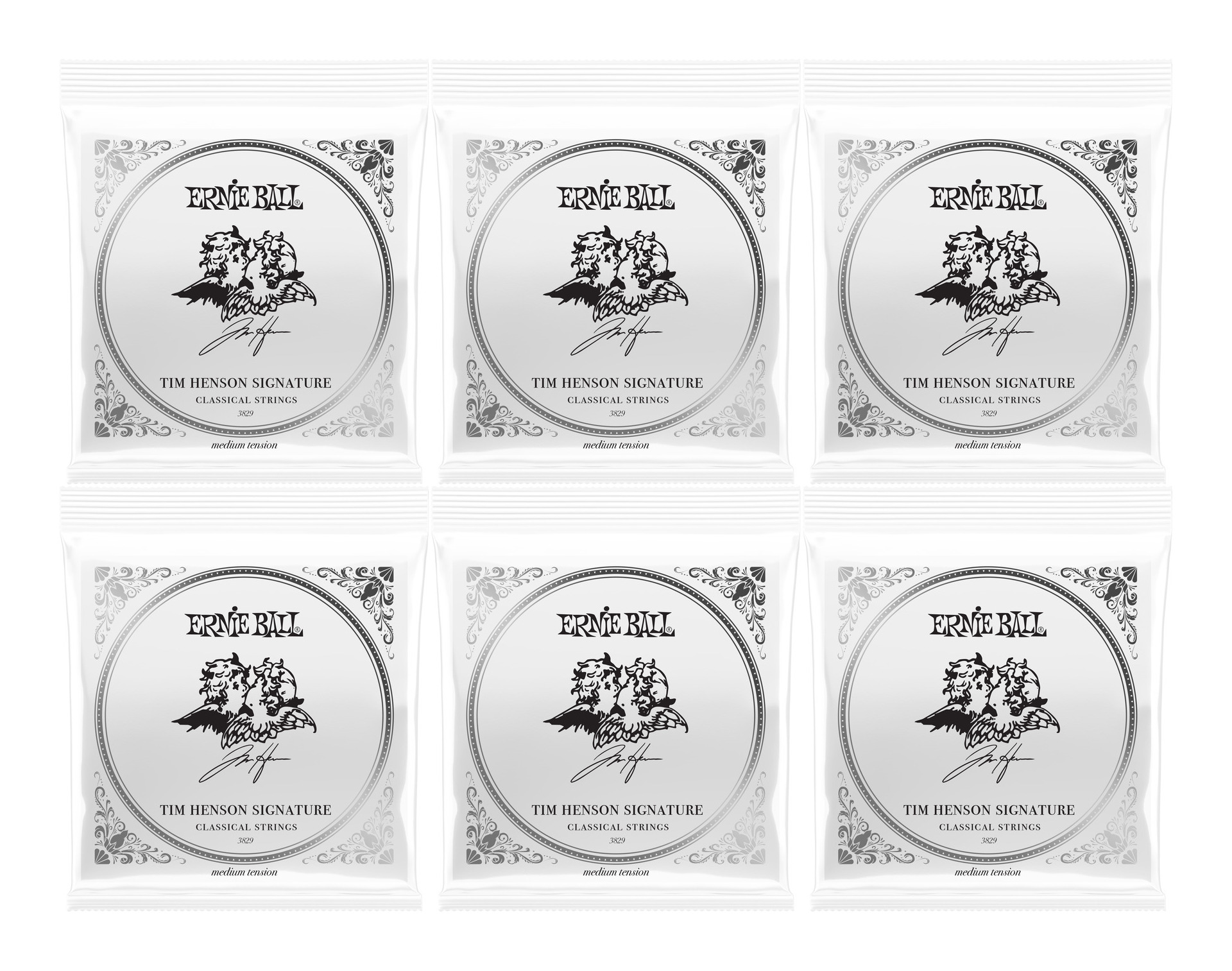 【メール便・送料無料・代引不可】ERNIE BALL 3829/6セット ミディアムテンション Tim Henson ティム ヘンソン Polyphia ポリフィア シグネチャー クラシックギター弦
