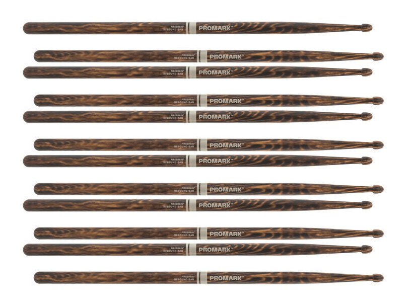 【送料込】ProMark R5AB-FG/6ペア Rebound 5AB Fire Grain ヒッコリー ドラムスティック【ポイント5倍】｜愛曲楽器