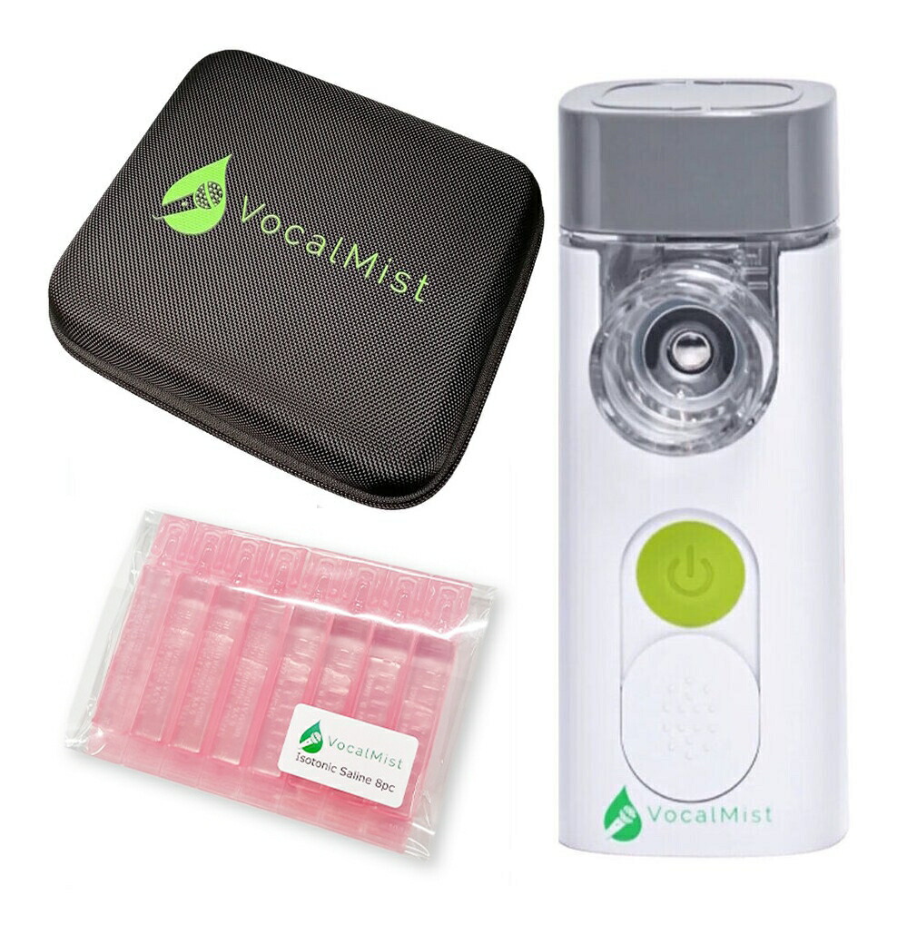 【送料込】Vocal Mist Portable Nebulizer/Isotonic Saline 8本セット+専用ケース付 ボーカリスト用 喉の保湿ケア 携帯型 ポータブル ネブライザー ボーカルミスト 14,391円