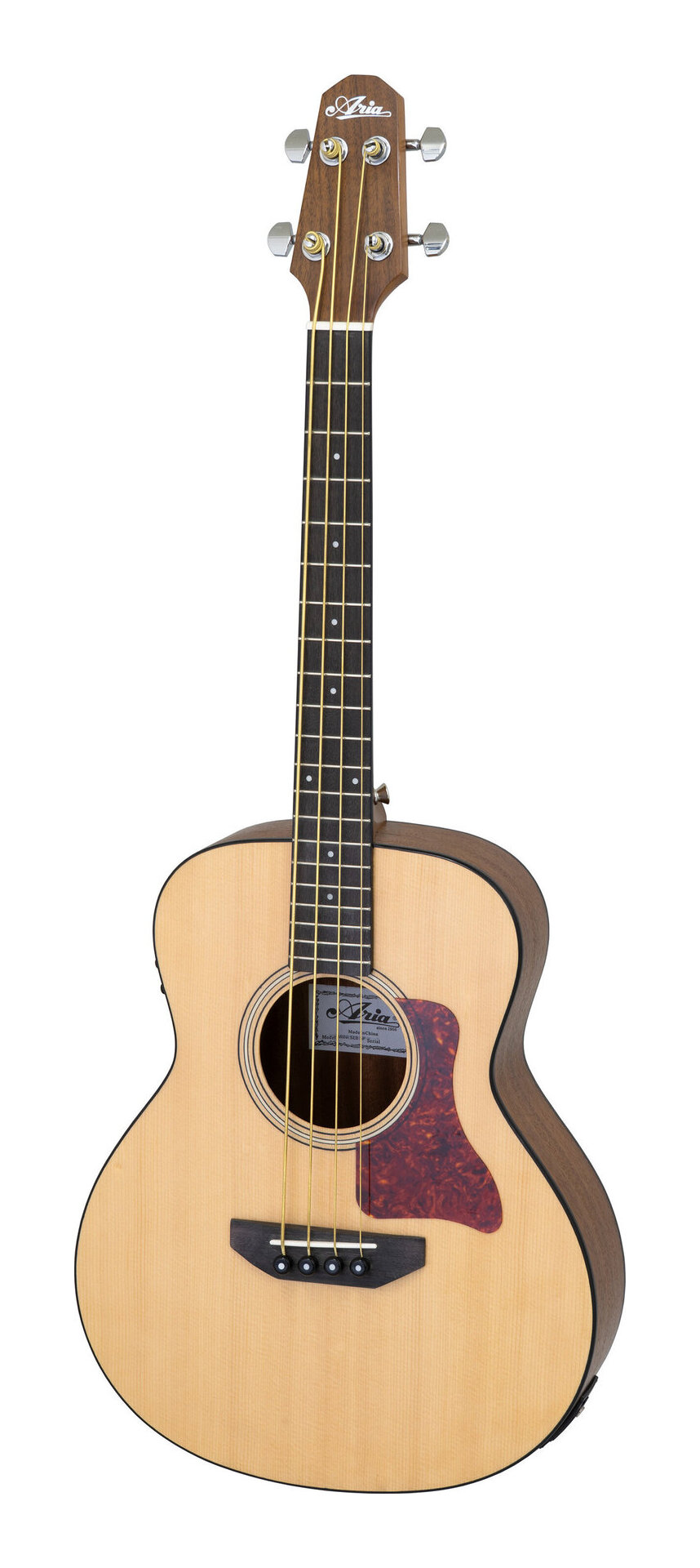 【送料込】ARIA ABM-500 MTN (Natural, Matt) ピックアップ搭載 エレクトリック ミニ アコースティックベース/ギグバッグ付