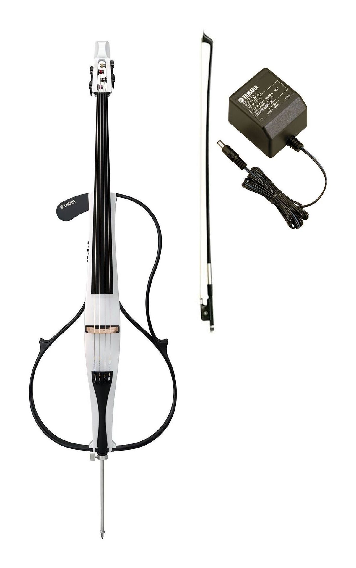 【送料込】YAMAHA SVC300FPW/電源アダプター+弓/PA-3C+CBB301付 パールホワイト サイレントチェロ【代金引換不可】｜愛曲楽器