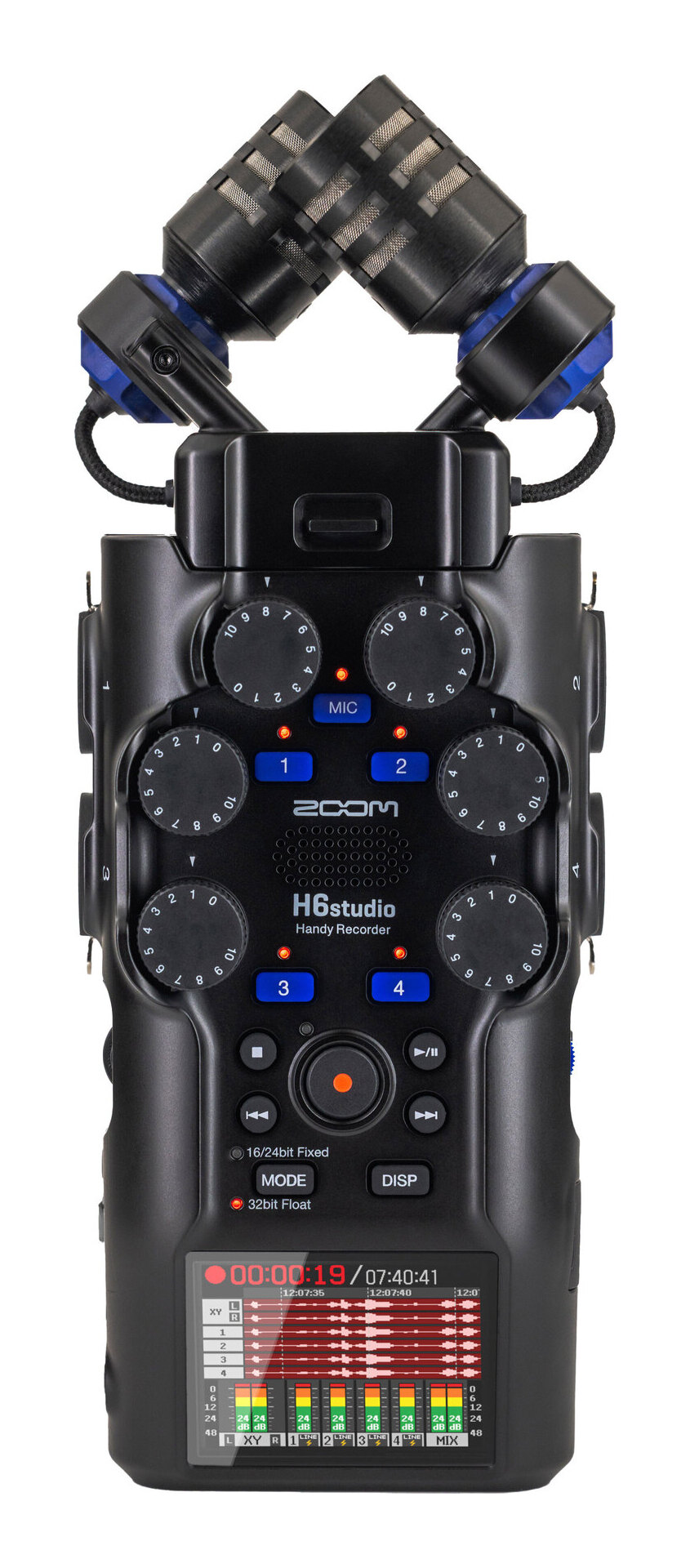 【送料込】ZOOM H6studio 大口径ステレオマイク スタジオグレードプリアンプ 32bitフロート録音 フラッグシップモデル ハンディレコーダー【ポイント5倍】｜愛曲楽器