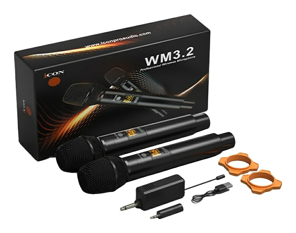 【送料込】iCON Pro Audio WM 3.2 ワイヤレス マイクロフォン システム マイク2本付【ポイント10倍】