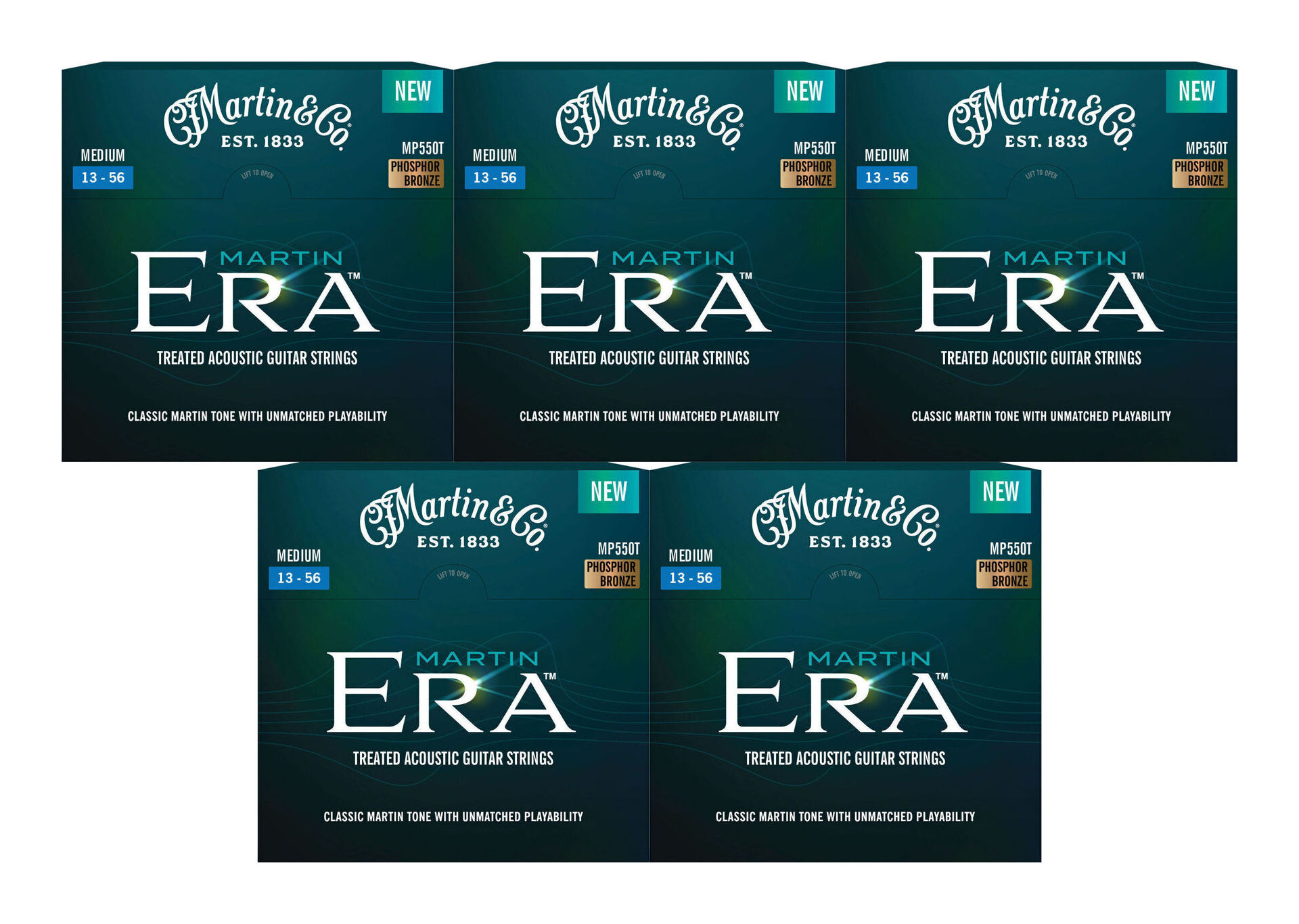 【メール便・送料無料・代引不可】MARTIN MP550T &times; 5 [13-56] ERA Phosphor Bronze/Medium アコースティックギター弦｜愛曲楽器