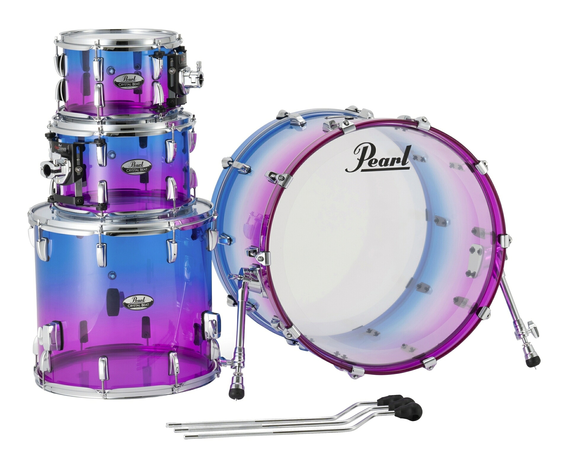 【送料込】Pearl CRB524P/C #734 Cotton Candy Fade パール CRYSTAL BEAT アクリル ドラムセット シェルパック｜愛曲楽器