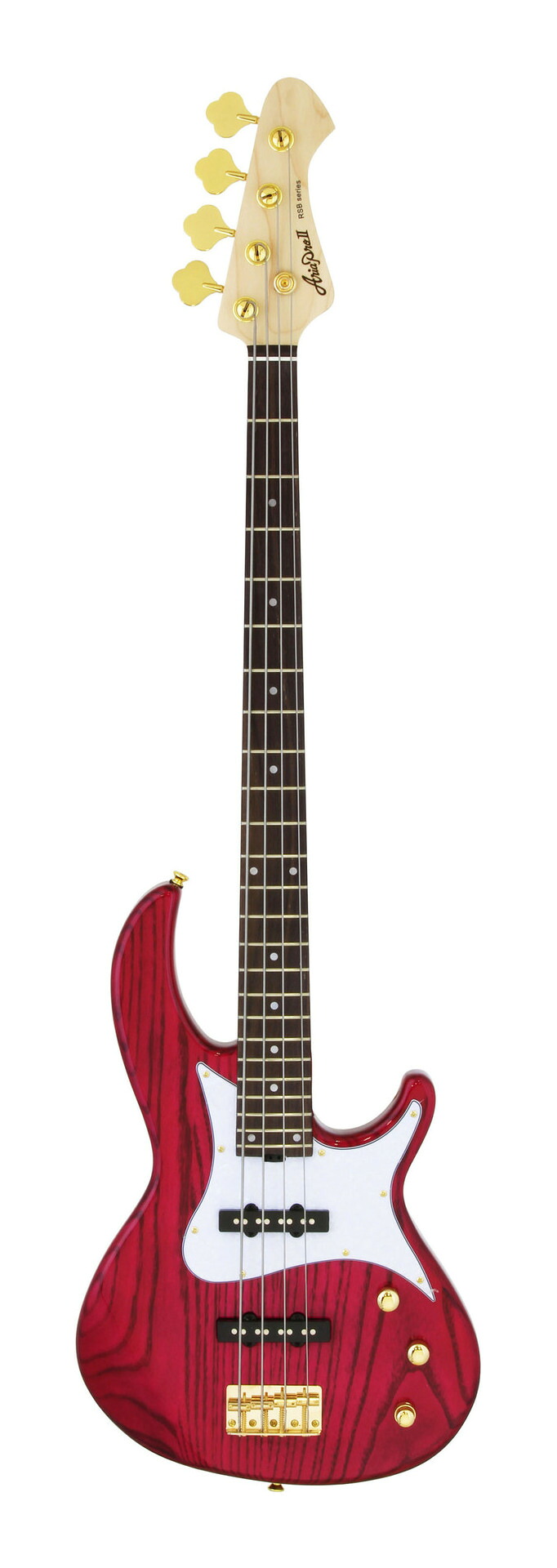 【送料込】Aria ProII RSB-42AR/SPK(シースルーピンク) アクティブ回路搭載 ベース/ケース付|愛曲楽器