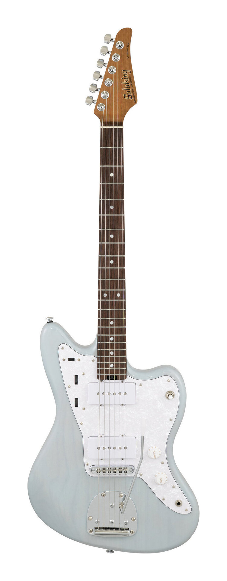 【送料込】Soloking JM-40 Classic TPIBL Transparent Ice Blue ソロキング ジャズマスタータイプ エレキギター/ギグバッグ付|愛曲楽器