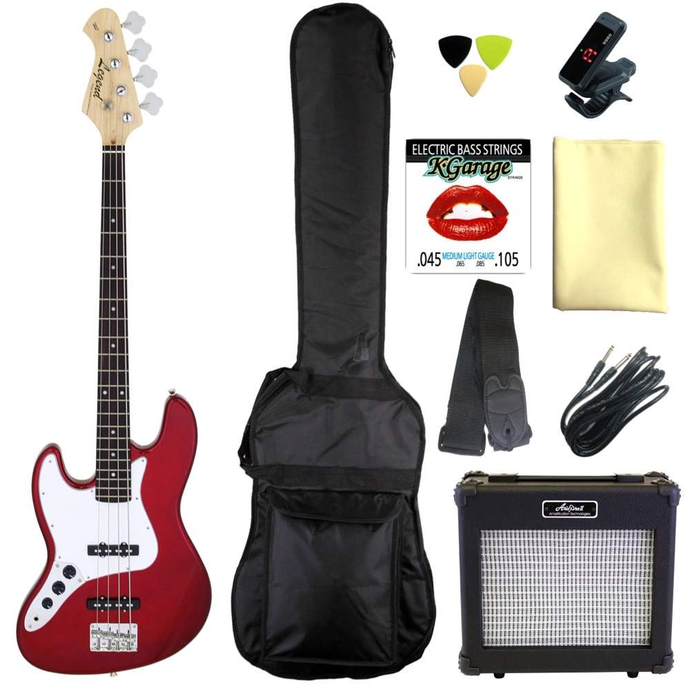 【送料込】【定番9点セット/ARIAアンプ】Legend レジェンド LJB-Z L/H CA(Candy Apple Red) ジャズベース エレキベース 初心者セット 入門セット｜愛曲楽器