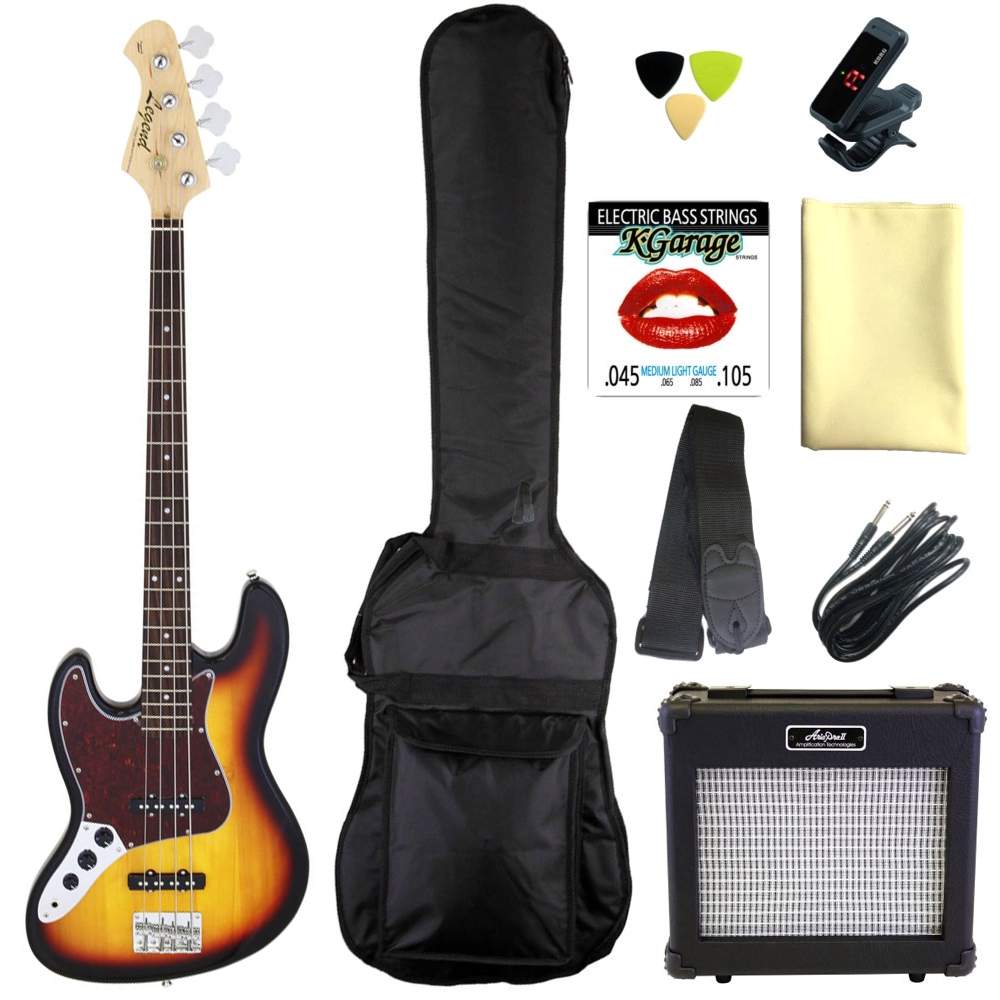 【送料込】【定番9点セット/ARIAアンプ】Legend レジェンド LJB-Z L/H TT/3TS(3 Tone Sunburst) ジャズベース エレキベース 初心者セット 入門セット|愛曲楽器