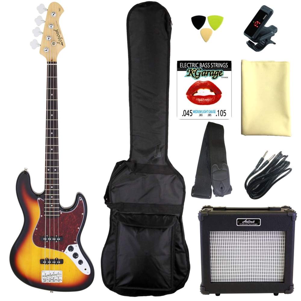 【送料込】【定番9点セット/ARIAアンプ】Legend レジェンド LJB-Z TT/3TS(3 Tone Sunburst) ジャズベース エレキベース 初心者セット 入門セット｜愛曲楽器 23,126円