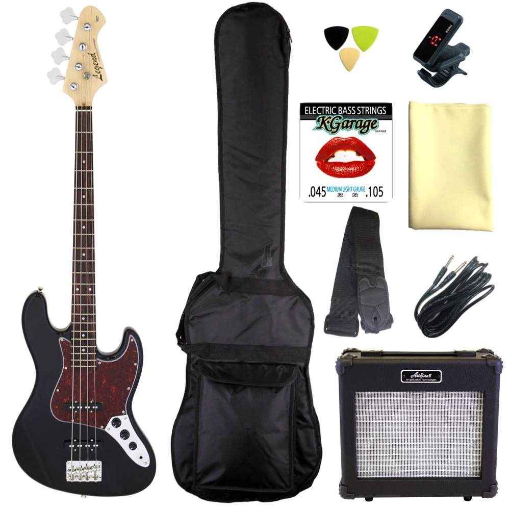 【送料込】【定番9点セット/ARIAアンプ】Legend レジェンド LJB-Z TT/BK(Black) ジャズベース エレキベース 初心者セット 入門セット｜愛曲楽器