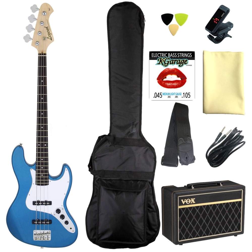 【送料込】【定番9点セット/VOXアンプ】Legend レジェンド LJB-Z MBL(Metallic Blue) ジャズベース エレキベース 初心者セット 入門セット|愛曲楽器
