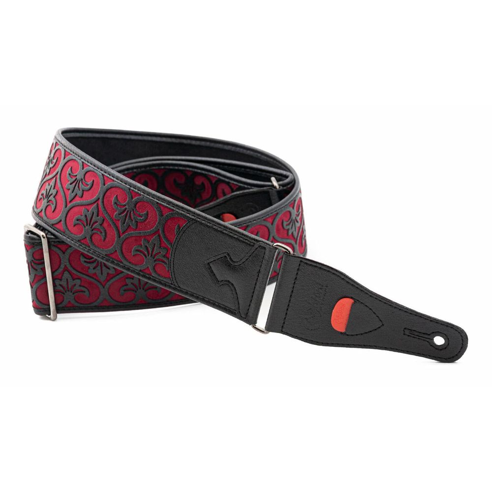 【ポイント5倍】【送料込】RightOn! STRAPS DELUXE Red ギター/ベース用ストラップ|愛曲楽器