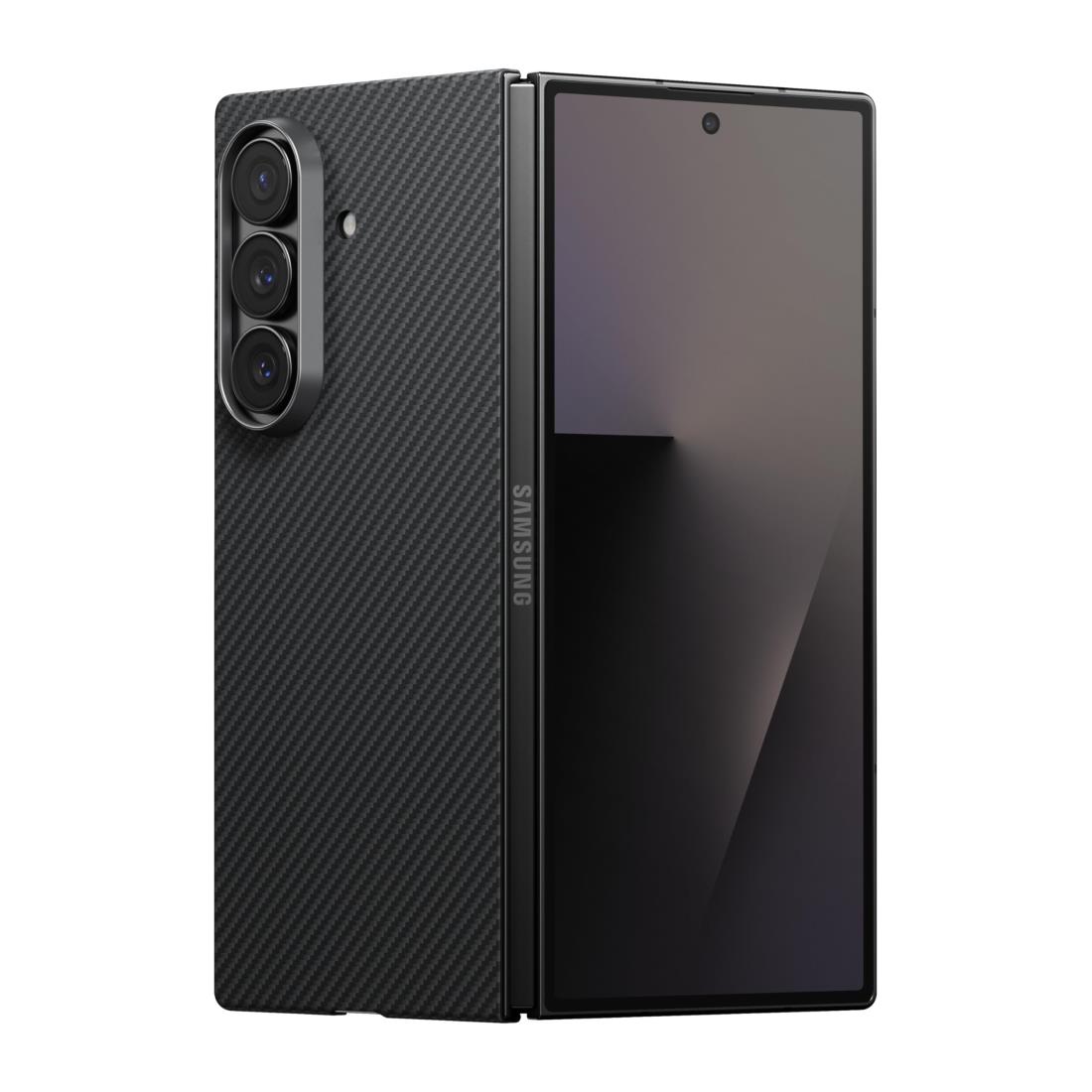 【極薄極軽量】PITAKA Galaxy Z Fold7 ケース Magsafe対応 背面カバー ワイヤレス充電対応 アラミド繊維製 MagEZ Case6 薄型 超軽量 耐衝撃 カーボン風 ミニマリスト シンプル(黒/グレー柄)｜AILショップ