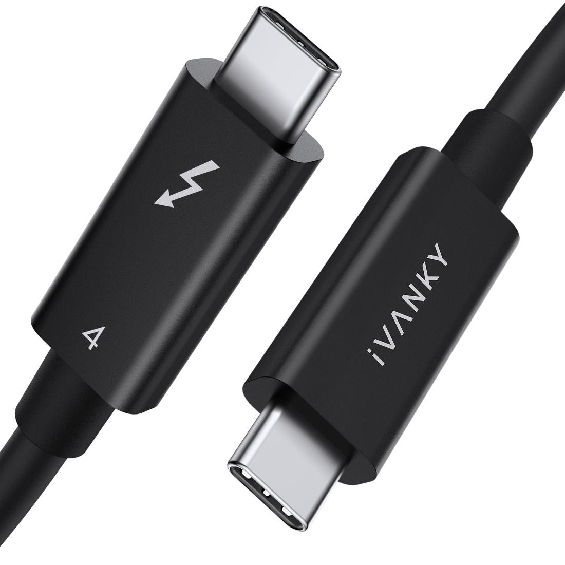 1.5m Thunderbolt 4 ケーブル IVANKY 240W急速充電 8K映像出力 40Gbps 高速データ転送 認証取得 USB-C & USB-C iPhone17/Air/16/16e/15 充電ケーブル MacBook Air Pro iPad Pro/Air 他対応