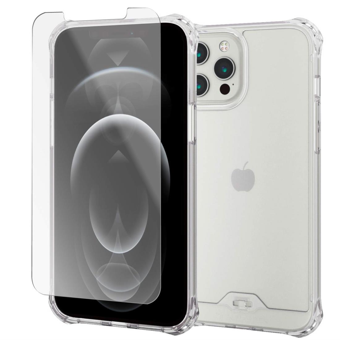 【ケース・フィルムセット】 エレコム iPhone 12 Pro Max ケース Qi充電対応 ハイブリッド ZEROSHOCK インビジブル ガラスフィルム付き クリア エレコム正規品 簡易パッケージ PMWA20CZEROT2CR画像