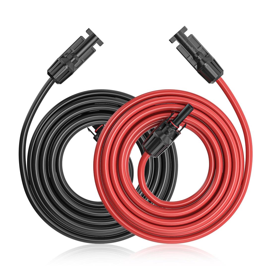 Cleqee 12AWG 20m ソーラーコネクターケーブル 取りひろげる有線テレビ ソーラーダイアログボックス組み入れ繋ぎ合わせる 太陽の光ダイアログボックス用 IP67雨合羽 2本仕掛ける T10083-20M