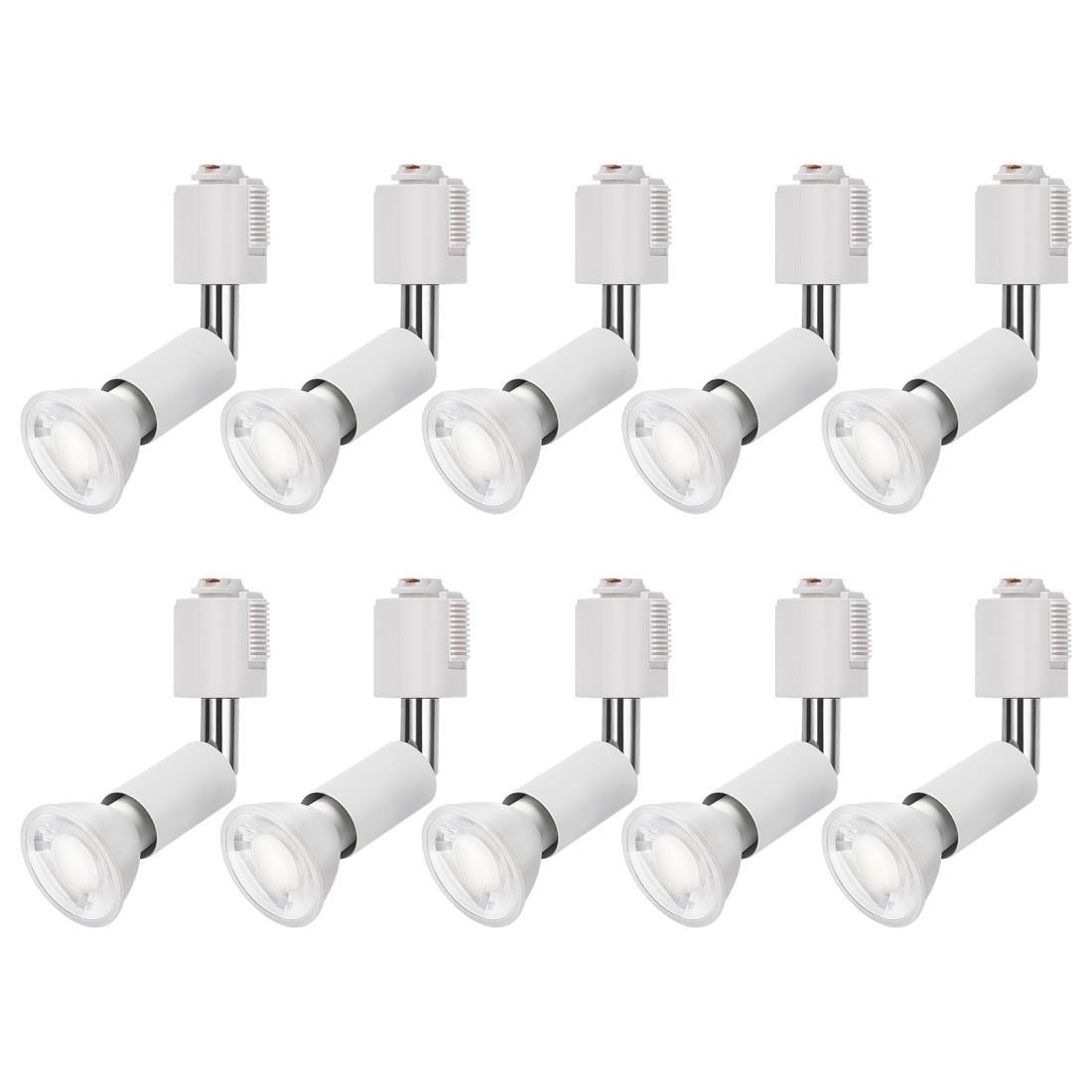 DiCUNO ダクトレール用スポットライト E11口金 LED電球付き 60W形相当 昼白色 LEDスポットライト 6W ライティングバー用スポットライト ダクトレール用器具 高輝度 5000K 広角 非調光 ホワイト 10個入
