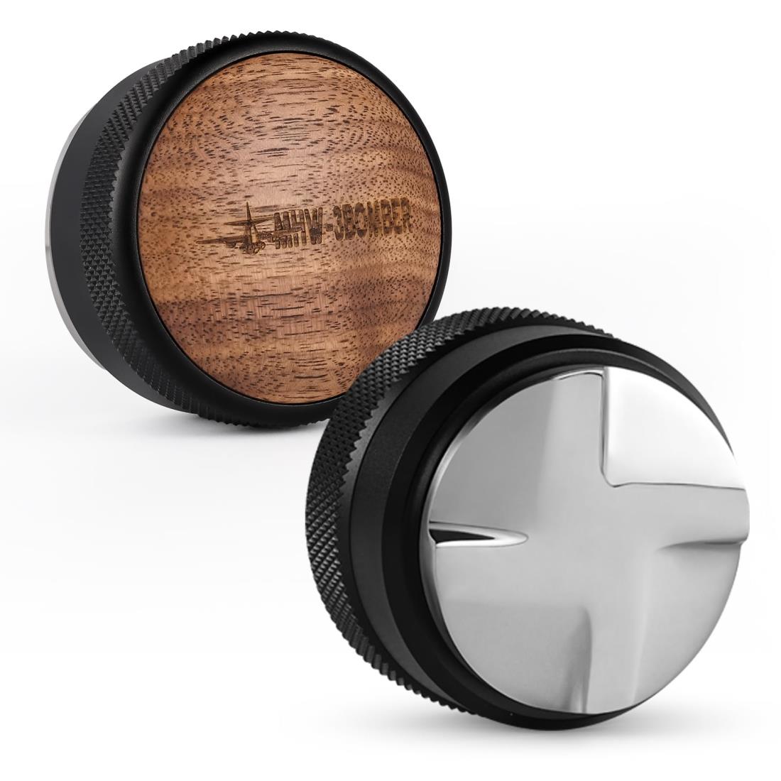 MHW-3BOMBER コーヒーディストリビューター 58.35mm エスプレッソタンパー ディストリビューター 58mm コーヒー用品 ステンレス製 木の蓋 T5270L4-OS