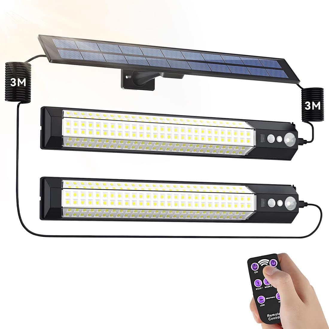 楽天市場】Yasoku ソーラーライト 分離型 2灯 LED 屋外 人感 センサー