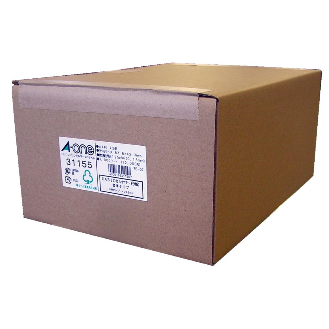 エーワン パソコン&ワープロラベル 汎用タイプ A4 12面 1000シート 31155|AILショップ